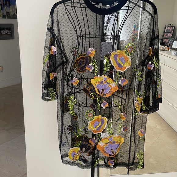 NWT WALTER BAKER BLACK PEYTON TUNIC EMBROIDERY - Picture 9 of 11